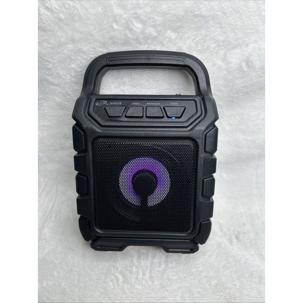 iLive Wireless Tailgate Speaker ISB199B Black Lights Up No Charging Cable